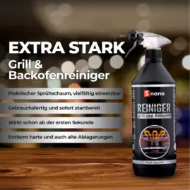 Backofenreiniger, Grillreiniger extra stark in Profi Qualität – Für Gasgrill, Backofen, Herd, Ceranfeld. 500ml